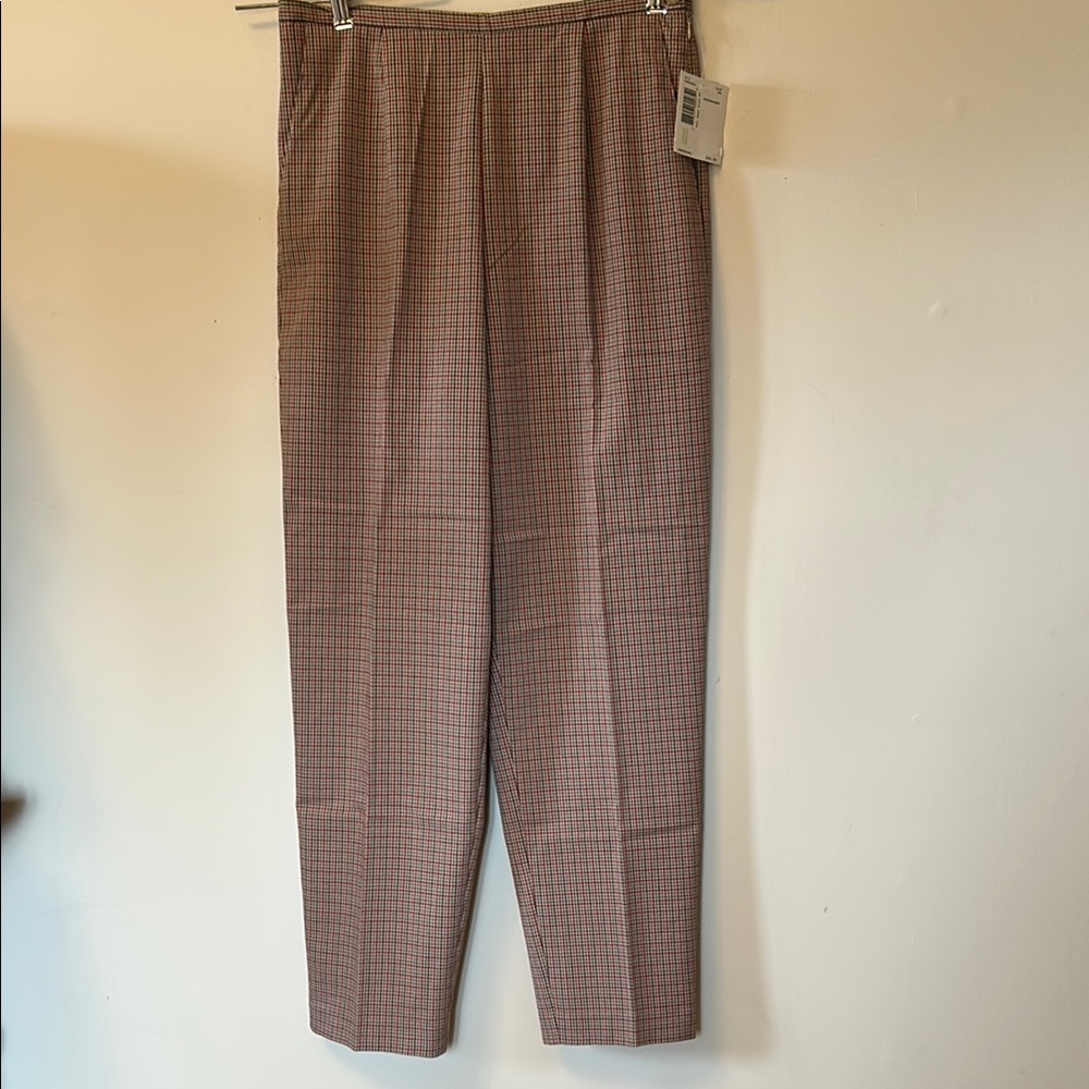 Crazy Horse by Liz Claiborne stretch pants plaid side zip size 10 new with tags